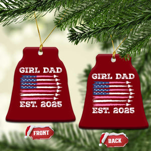 Girl Dad Est. 2025 Ceramic Ornament American USA Flag Pink Dad Fathers Day TS10 Print Your Wear