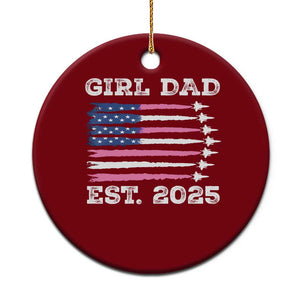 Girl Dad Est. 2025 Ceramic Ornament American USA Flag Pink Dad Fathers Day TS10 1pc Red Print Your Wear