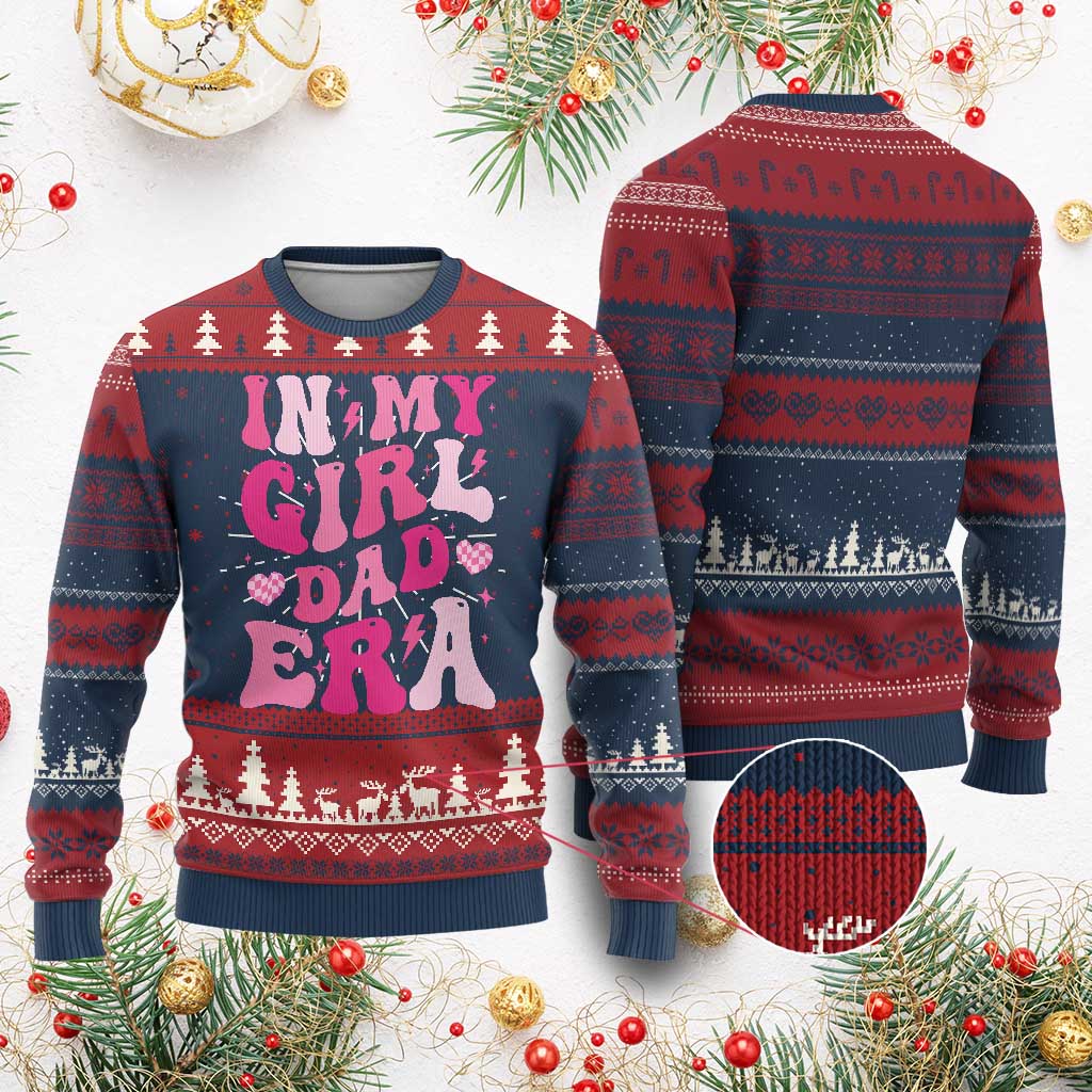 In My Dad Girl Era Knit Sweatshirt Funny Fathers Day Gift 2025 TS10 Burgundy Print Your Wear