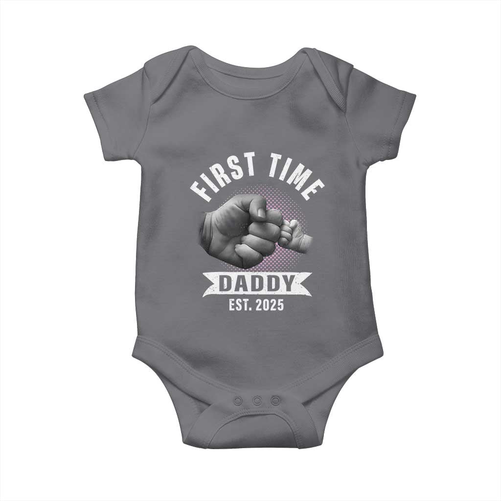 Girl Dad Est. 2025 Baby Onesie Fist Time Daddy To Be TS10 Charcoal Print Your Wear
