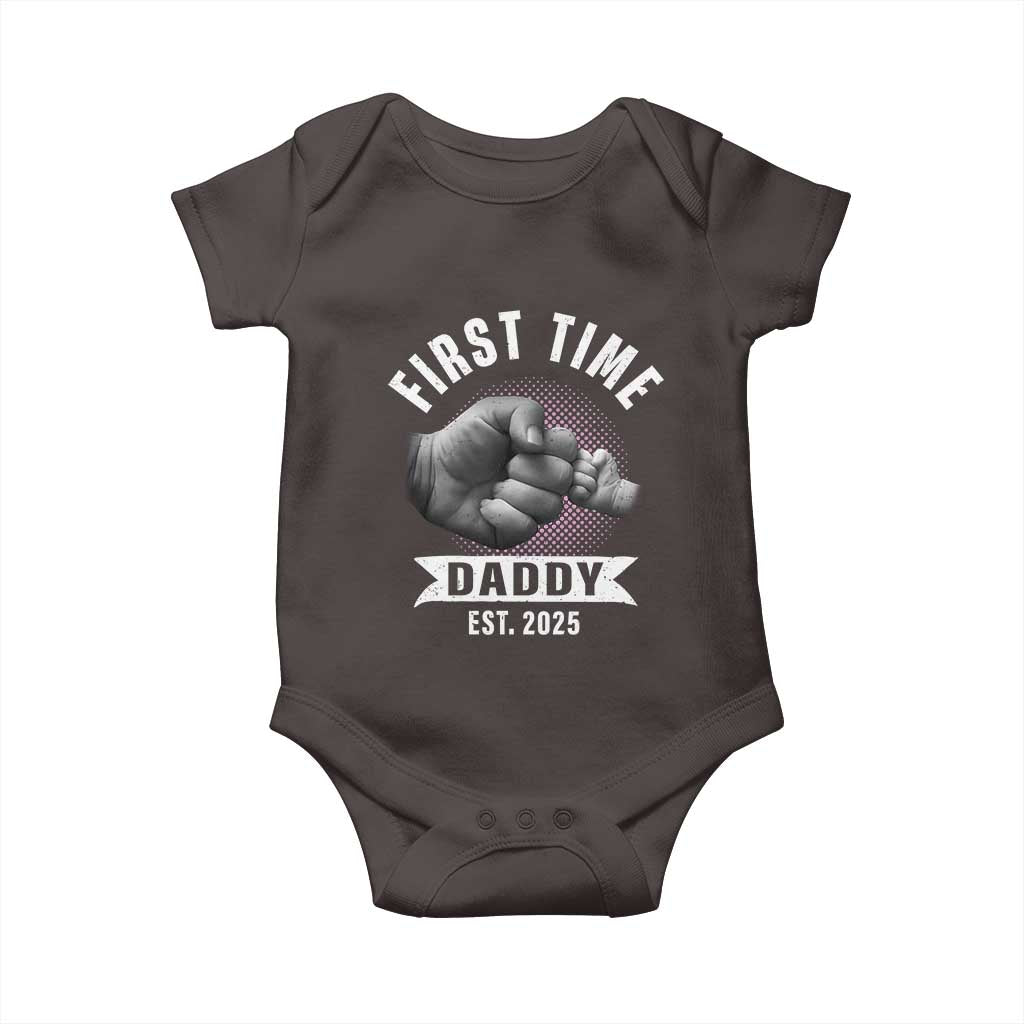 Girl Dad Est. 2025 Baby Onesie Fist Time Daddy To Be TS10 Dark Chocolate Print Your Wear
