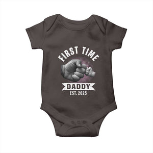 Girl Dad Est. 2025 Baby Onesie Fist Time Daddy To Be TS10 Dark Chocolate Print Your Wear