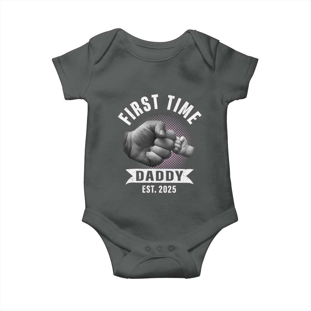 Girl Dad Est. 2025 Baby Onesie Fist Time Daddy To Be TS10 Dark Heather Print Your Wear