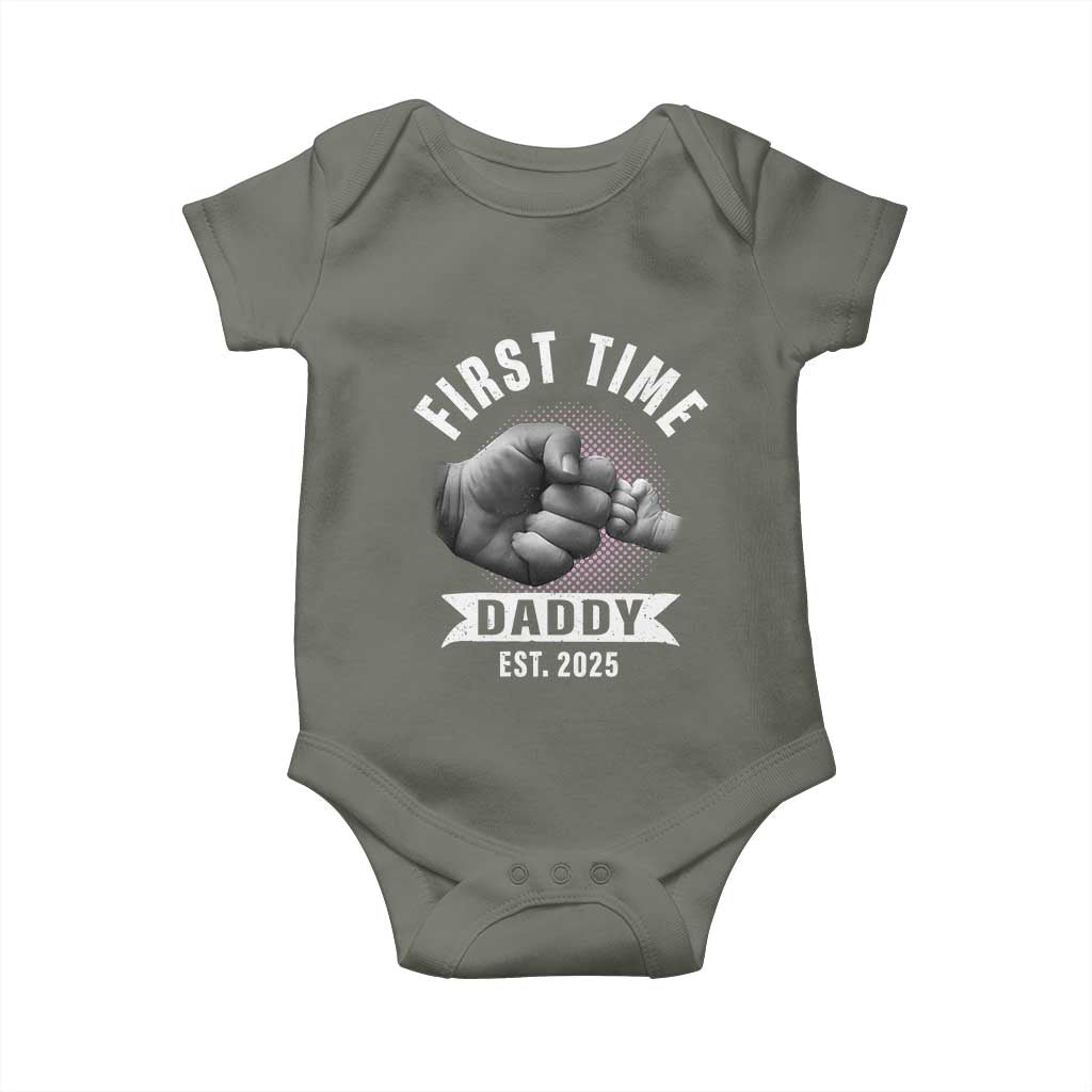 Girl Dad Est. 2025 Baby Onesie Fist Time Daddy To Be TS10 Military Green Print Your Wear