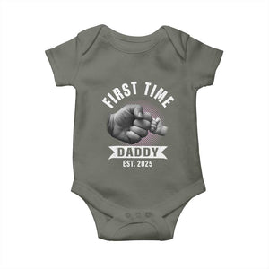 Girl Dad Est. 2025 Baby Onesie Fist Time Daddy To Be TS10 Military Green Print Your Wear
