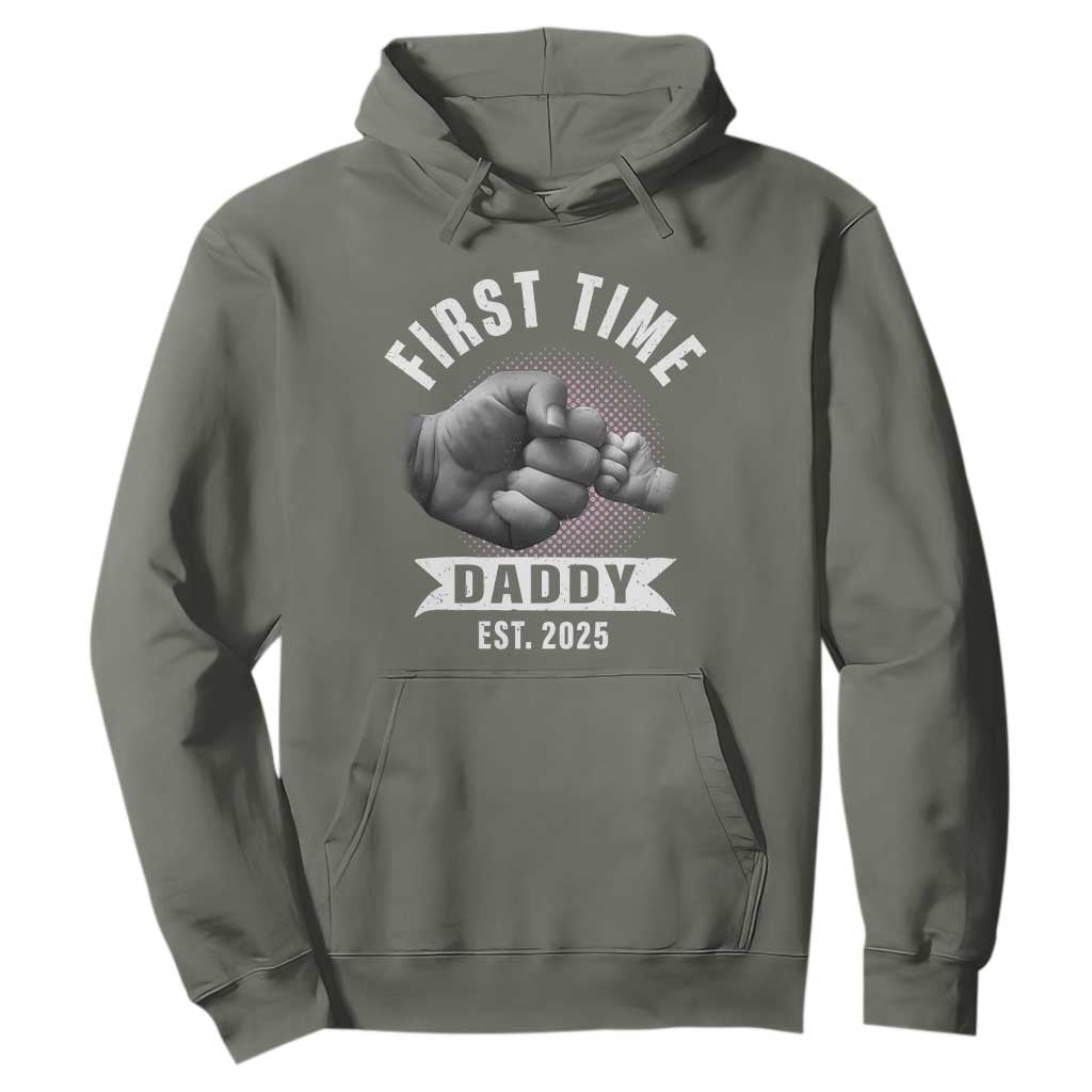Girl Dad Est. 2025 Hoodie Fist Time Daddy To Be TS10 Military Green Print Your Wear