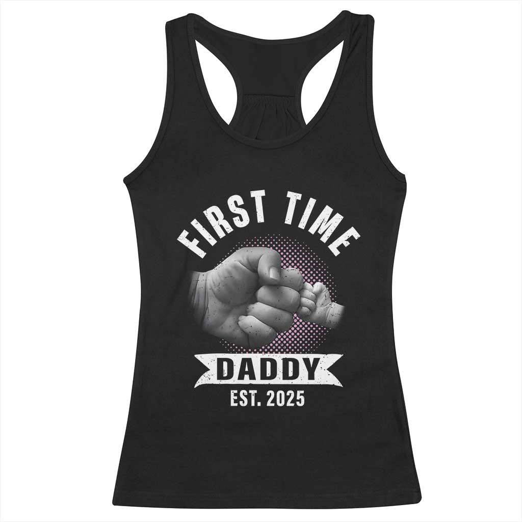 Girl Dad Est. 2025 Racerback Tank Top Fist Time Daddy To Be TS10 Black Print Your Wear