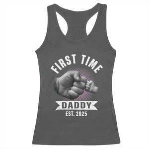 Girl Dad Est. 2025 Racerback Tank Top Fist Time Daddy To Be TS10 Dark Heather Print Your Wear