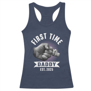 Girl Dad Est. 2025 Racerback Tank Top Fist Time Daddy To Be TS10 Navy Print Your Wear
