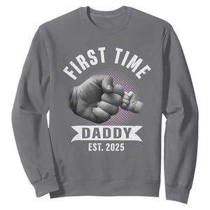 Girl Dad Est. 2025 Sweatshirt Fist Time Daddy To Be TS10 Charcoal Print Your Wear