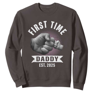 Girl Dad Est. 2025 Sweatshirt Fist Time Daddy To Be TS10 Dark Chocolate Print Your Wear