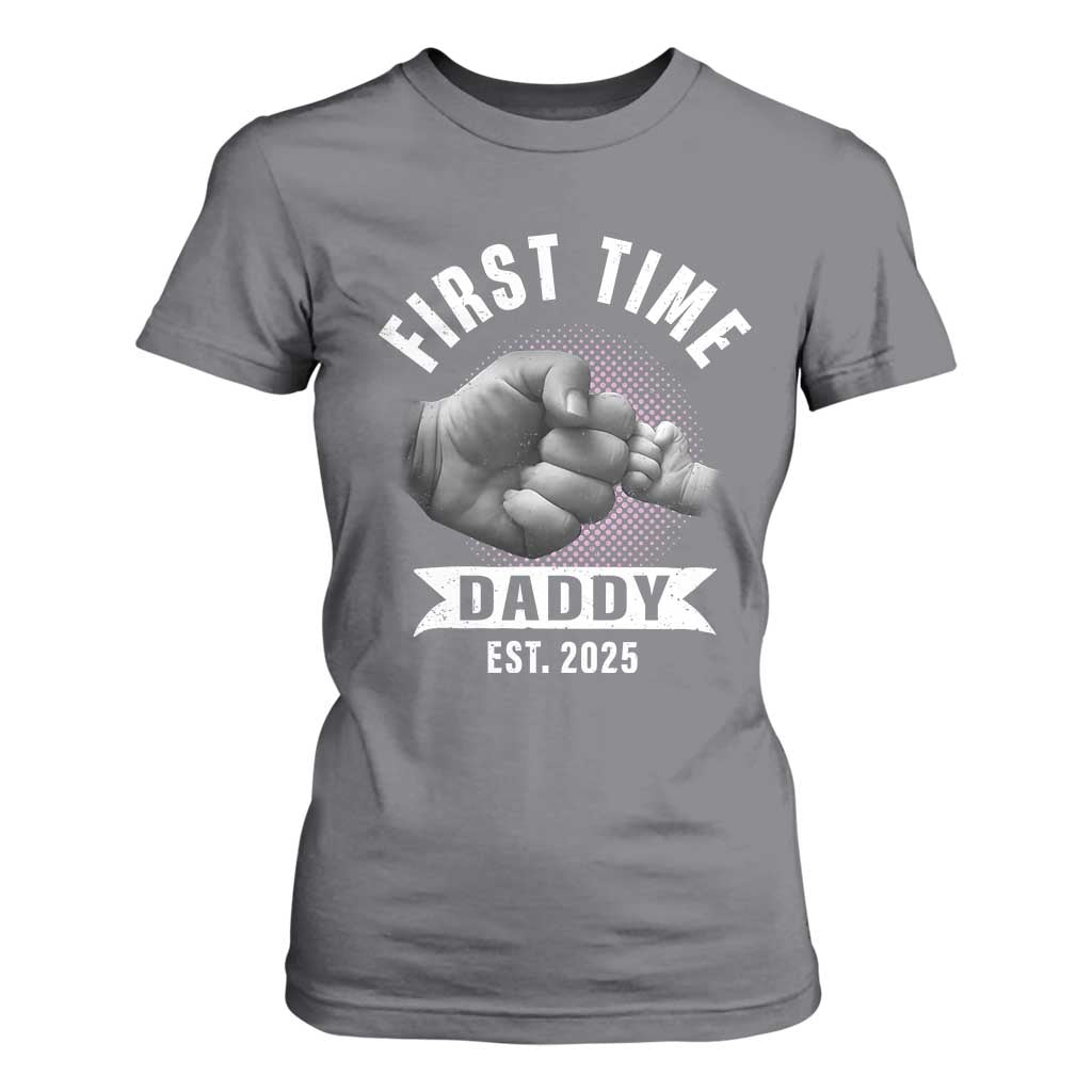 Girl Dad Est. 2025 T Shirt For Women Fist Time Daddy To Be TS10 Charcoal Print Your Wear