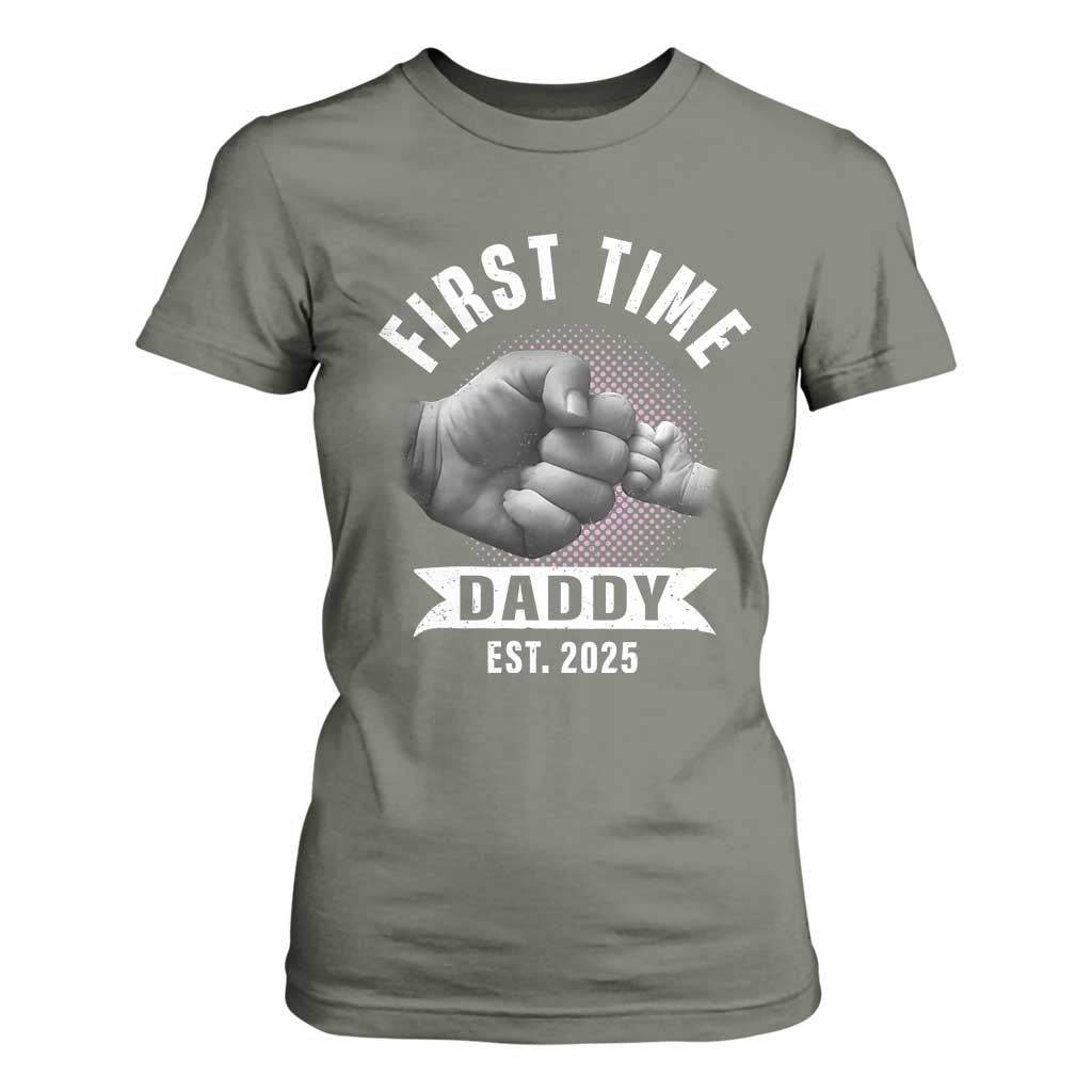 Girl Dad Est. 2025 T Shirt For Women Fist Time Daddy To Be TS10 Military Green Print Your Wear