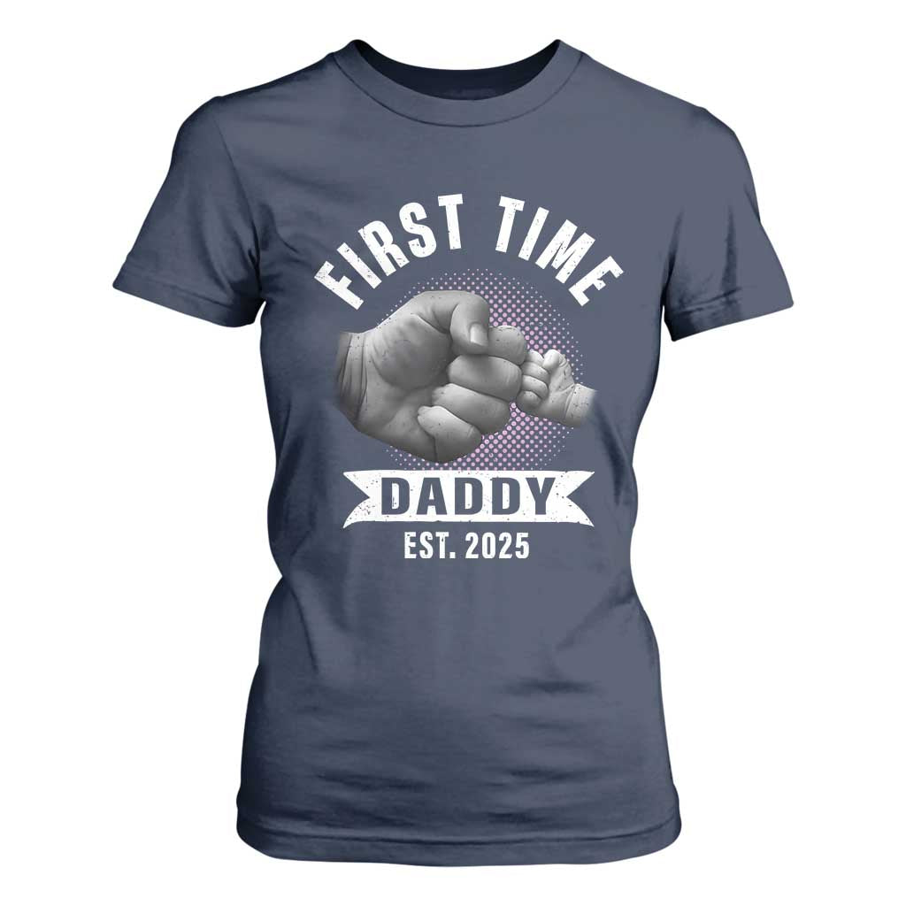 Girl Dad Est. 2025 T Shirt For Women Fist Time Daddy To Be TS10 Navy Print Your Wear