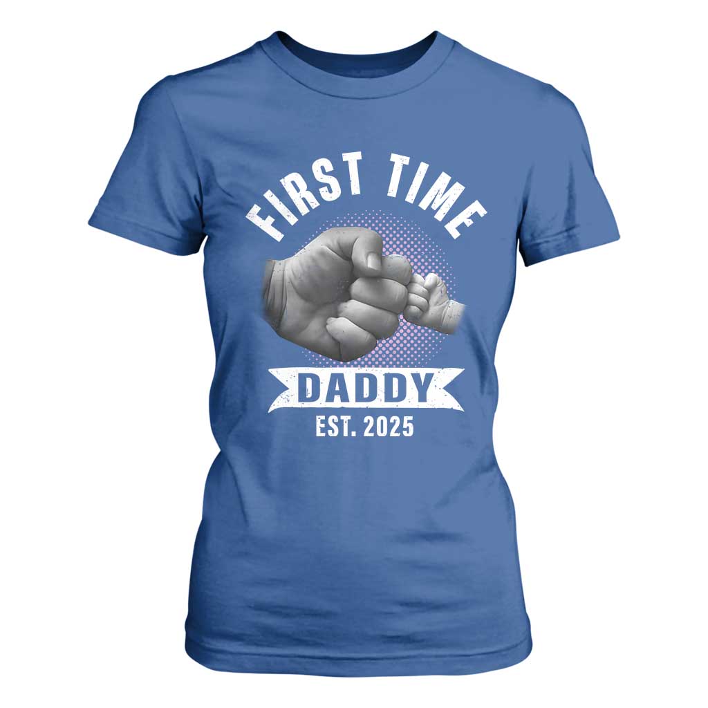 Girl Dad Est. 2025 T Shirt For Women Fist Time Daddy To Be TS10 Royal Blue Print Your Wear