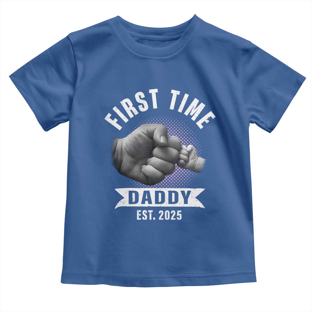 Girl Dad Est. 2025 Toddler T Shirt Fist Time Daddy To Be TS10 Royal Blue Print Your Wear
