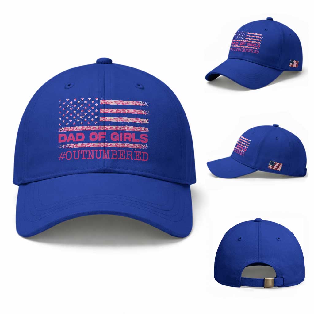 Dad Of Girls Baseball Cap Funny Girl Dads Pink Camo American Flag TS10 Baseball Cap Universal Fit Royal Blue Print Your Wear