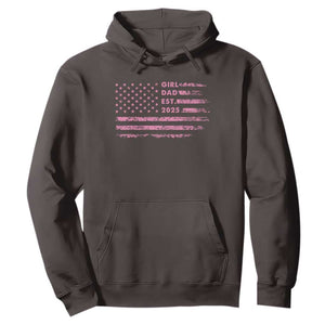 Girl Dad Est. 2025 Hoodie Expect Baby Fathers Day USA Flag TS10 Dark Chocolate Print Your Wear