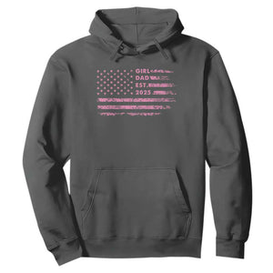 Girl Dad Est. 2025 Hoodie Expect Baby Fathers Day USA Flag TS10 Dark Heather Print Your Wear