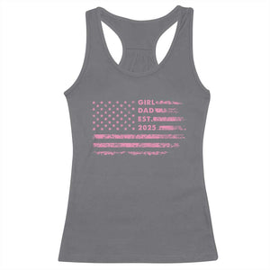 Girl Dad Est. 2025 Racerback Tank Top Expect Baby Fathers Day USA Flag TS10 Charcoal Print Your Wear