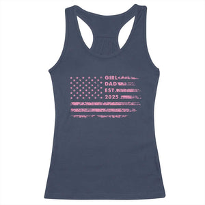 Girl Dad Est. 2025 Racerback Tank Top Expect Baby Fathers Day USA Flag TS10 Navy Print Your Wear