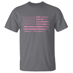 Girl Dad Est. 2025 T Shirt Expect Baby Fathers Day USA Flag TS10 Charcoal Print Your Wear