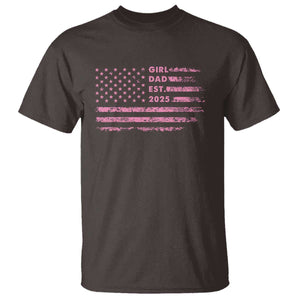 Girl Dad Est. 2025 T Shirt Expect Baby Fathers Day USA Flag TS10 Dark Chocolate Print Your Wear