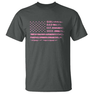 Girl Dad Est. 2025 T Shirt Expect Baby Fathers Day USA Flag TS10 Dark Heather Print Your Wear