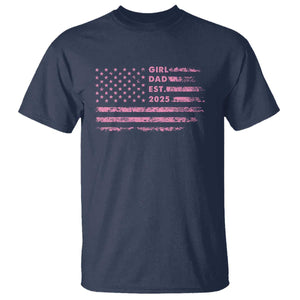 Girl Dad Est. 2025 T Shirt Expect Baby Fathers Day USA Flag TS10 Navy Print Your Wear