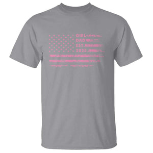 Girl Dad Est. 2025 T Shirt Expect Baby Fathers Day USA Flag TS10 Sport Gray Print Your Wear