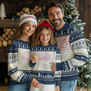 Girl Dad Est. 2025 Knit Sweatshirt Expect Baby Fathers Day USA Flag TS10 Navy Print Your Wear