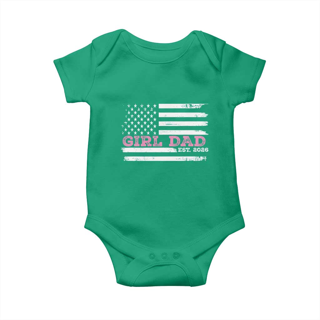 Personalised Dad Of Girl Baby Onesie Custom Year Daddy Fathers Day USA Flag TS10 Irish Green Print Your Wear