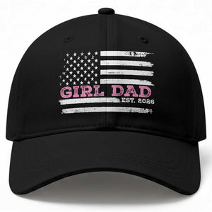 Personalised Dad Of Girl Baseball Cap Custom Year Daddy Fathers Day USA Flag TS10 Print Your Wear