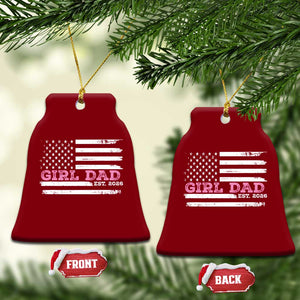 Personalised Dad Of Girl Ceramic Ornament Custom Year Daddy Fathers Day USA Flag TS10 Print Your Wear