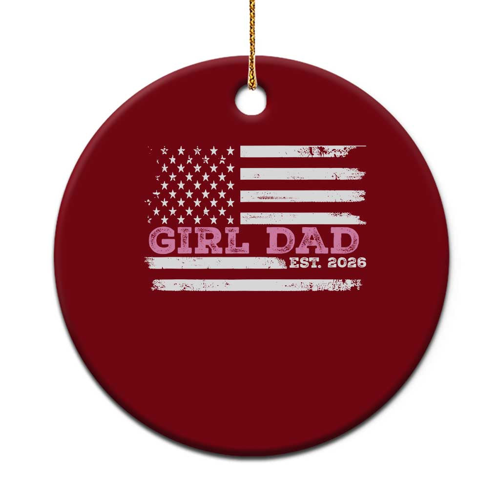 Personalised Dad Of Girl Ceramic Ornament Custom Year Daddy Fathers Day USA Flag TS10 1pc Red Print Your Wear