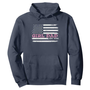 Personalised Dad Of Girl Hoodie Custom Year Daddy Fathers Day USA Flag TS10 Navy Print Your Wear