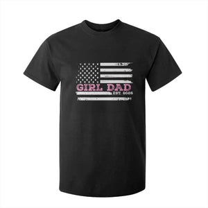 Personalised Dad Of Girl T Shirt For Kid Custom Year Daddy Fathers Day USA Flag TS10 Black Print Your Wear