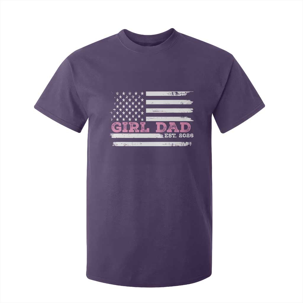 Personalised Dad Of Girl T Shirt For Kid Custom Year Daddy Fathers Day USA Flag TS10 Purple Print Your Wear