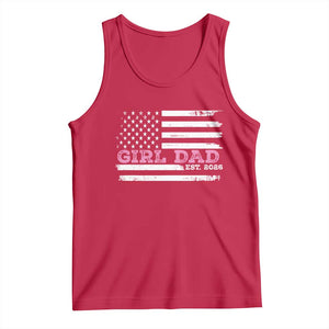 Personalised Dad Of Girl Tank Top Custom Year Daddy Fathers Day USA Flag TS10 Red Print Your Wear