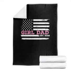Dad Of Girl Est. 2026 Throw Blanket Daddy Fathers Day USA Flag TS10 Black Print Your Wear