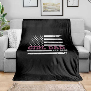 Dad Of Girl Est. 2026 Throw Blanket Daddy Fathers Day USA Flag TS10 Print Your Wear