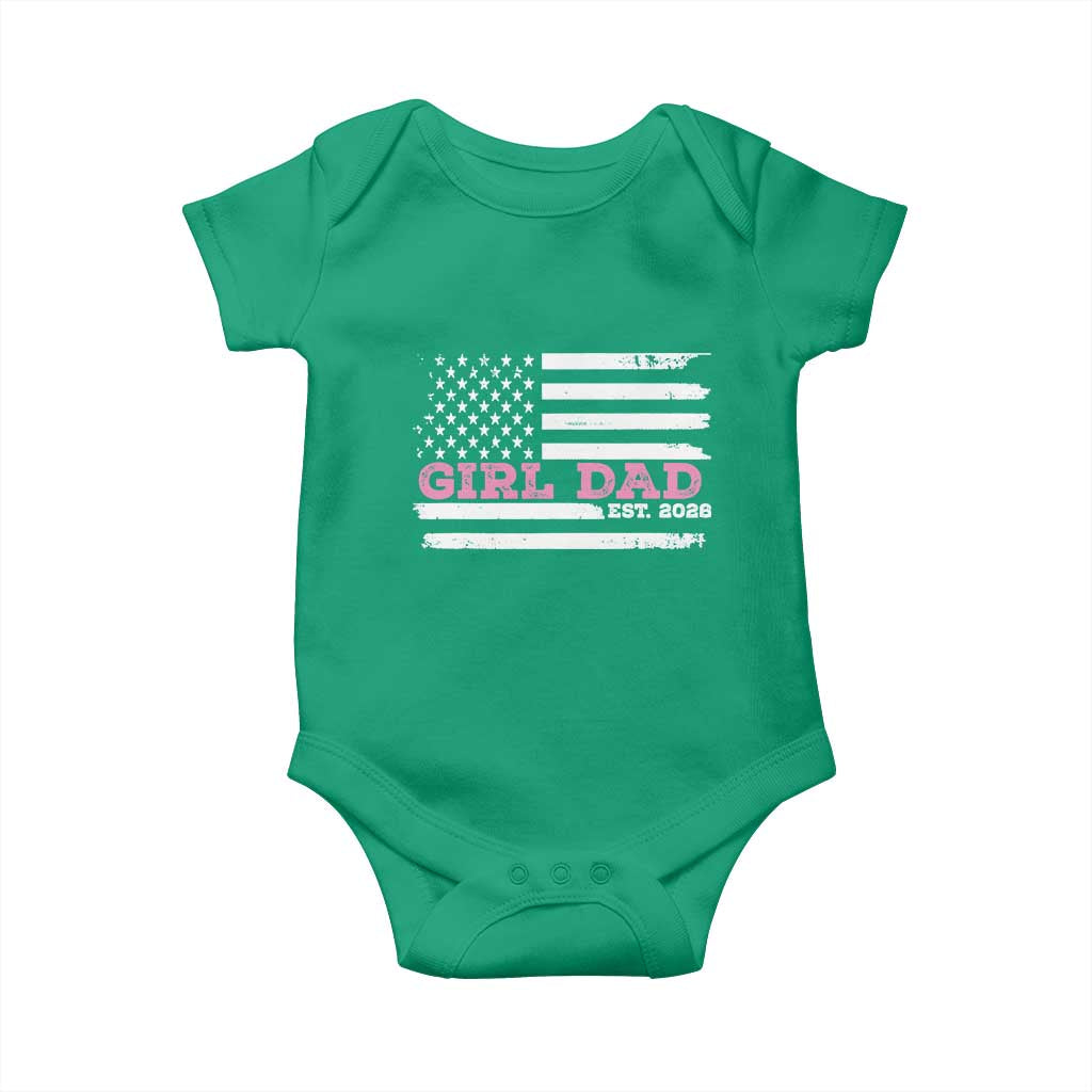 Dad Of Girl Est. 2026 Baby Onesie Daddy Fathers Day USA Flag TS10 Irish Green Print Your Wear
