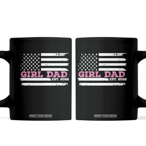 Dad Of Girl Est. 2026 Coffee Mug Daddy Fathers Day USA Flag TS10 Black Print Your Wear