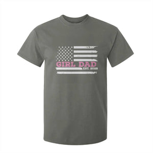 Dad Of Girl Est. 2026 T Shirt For Kid Daddy Fathers Day USA Flag TS10 Military Green Print Your Wear