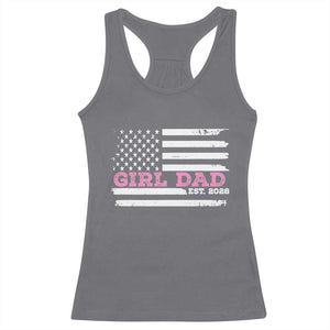 Dad Of Girl Est. 2026 Racerback Tank Top Daddy Fathers Day USA Flag TS10 Charcoal Print Your Wear