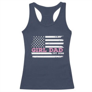 Dad Of Girl Est. 2026 Racerback Tank Top Daddy Fathers Day USA Flag TS10 Navy Print Your Wear