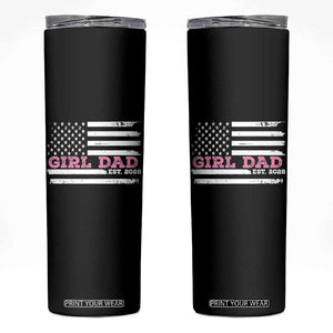 Dad Of Girl Est. 2026 Skinny Tumbler Daddy Fathers Day USA Flag TS10 Black Print Your Wear