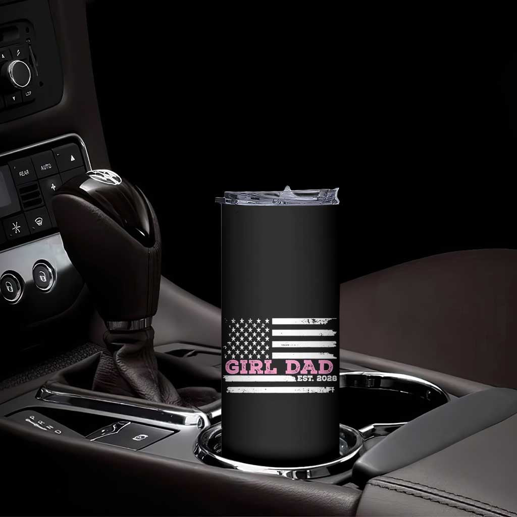 Dad Of Girl Est. 2026 Skinny Tumbler Daddy Fathers Day USA Flag TS10 Print Your Wear