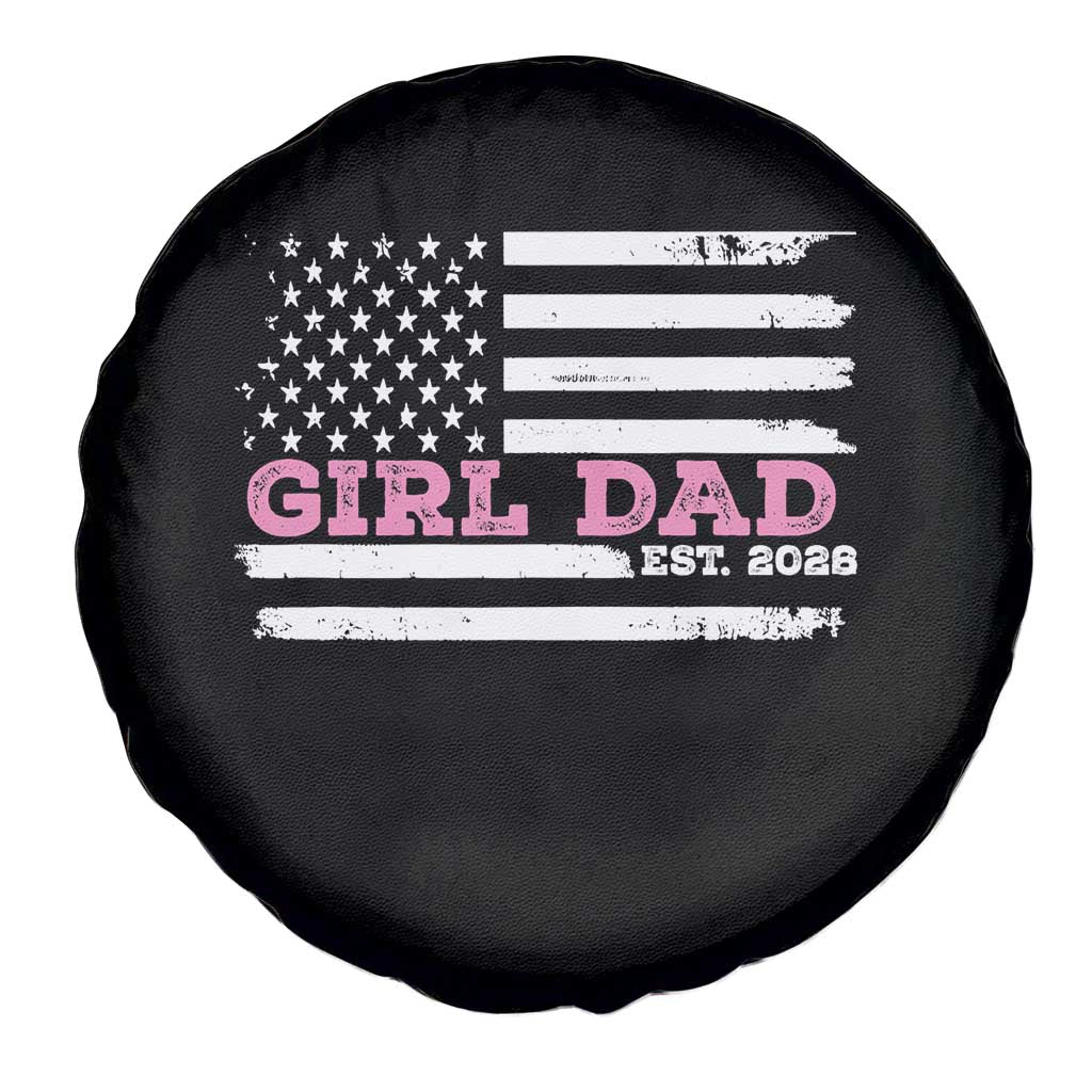 Dad Of Girl Est. 2026 Spare Tire Cover Daddy Fathers Day USA Flag TS10 Print Your Wear
