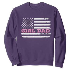 Dad Of Girl Est. 2026 Sweatshirt Daddy Fathers Day USA Flag TS10 Purple Print Your Wear
